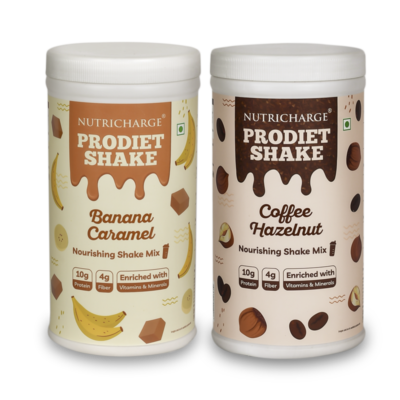 Nutricharge Prodiet Shake - Banana Caramel, Coffee Hazelnut